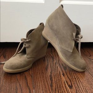 J. Crew Wedge lace up booties